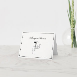 Tarjeta Festiva Mano de mujer Art Deco sosteniendo copa de champán