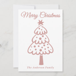 Tarjeta Festiva Mano de Rosa agitada y caprichosa dibuja árbol de 