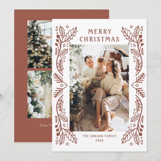 Tarjeta Festiva Mano divertida dibujada por caprichosos Navidades  (Anverso / Reverso)