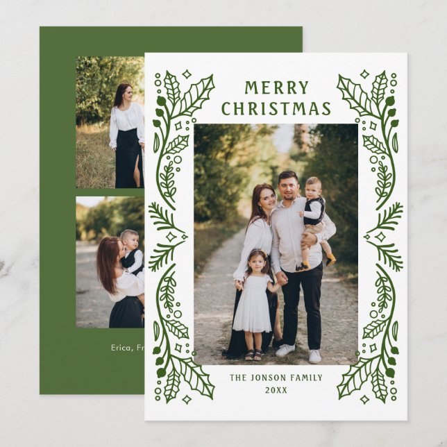 Tarjeta Festiva Mano divertida dibujada por caprichosos Navidades  (Anverso / Reverso)