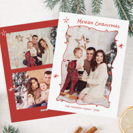 Tarjeta Festiva Mano divertida dibujada por caprichosos Navidades 