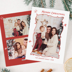 Tarjeta Festiva Mano divertida dibujada por caprichosos Navidades 