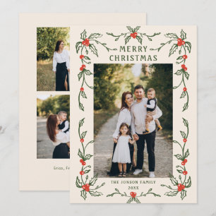 Tarjeta Festiva Mano divertida dibujada por caprichosos Navidades