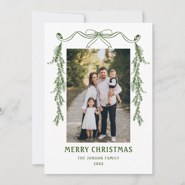 Tarjeta Festiva Mano divertida dibujada por Navidades retro capric (Anverso)