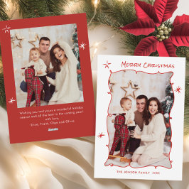 Tarjeta Festiva Mano divertida dibujada por Navidades retro capric