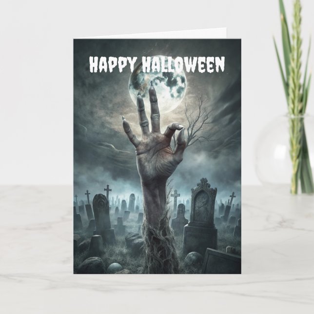 Tarjeta Festiva Mano espeluznante (Anverso)