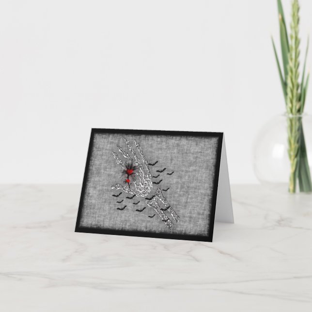 Tarjeta Festiva Mano esquelética del amor (Anverso)