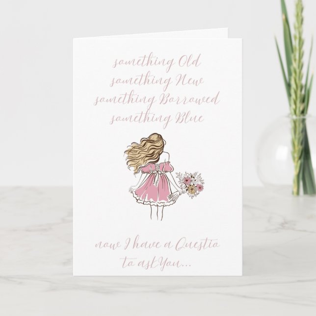 Tarjeta Festiva Mano ilustrada será mi chica de flores (Anverso)