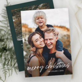 Tarjeta Festiva Mano Moderna Difundida A Dos Navidades De Fotograf