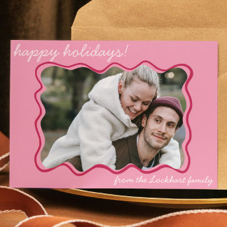 Tarjeta Festiva Mano ondulada divertida dibujada en la frontera ca