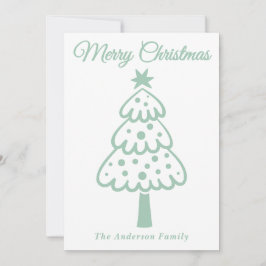 Tarjeta Festiva Mano verde de la menta caprichosa dibuja árbol de 