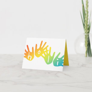 Tarjeta Festiva manos de holi