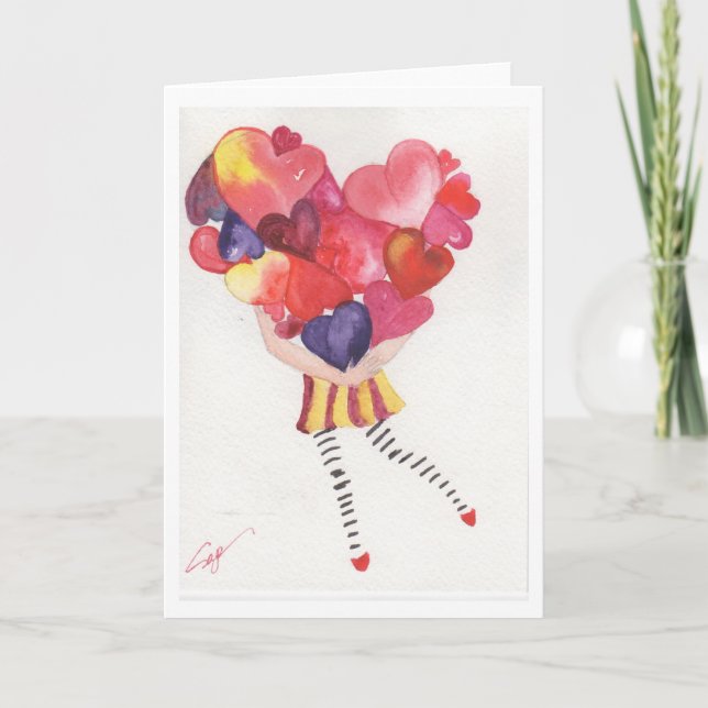 Tarjeta Festiva Manos llenas de amor (Anverso)