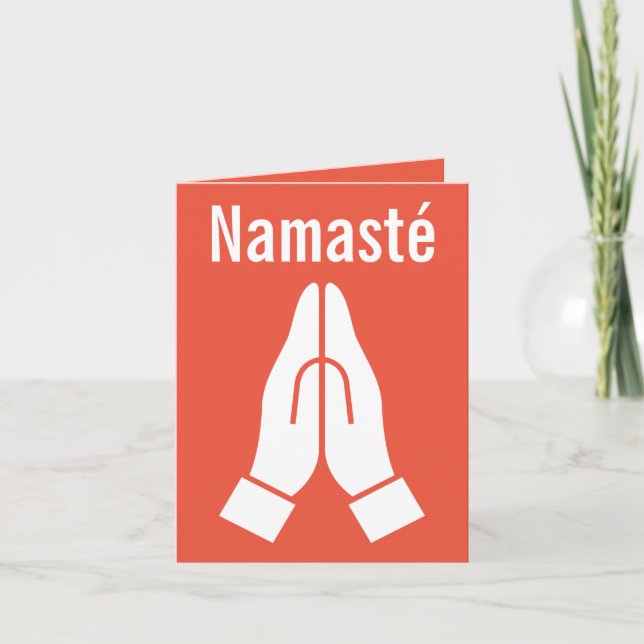 Tarjeta Festiva manos Namasté saludan juntos la descarga digital (Anverso)