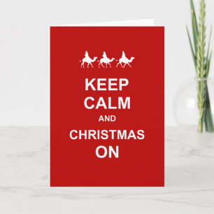 Tarjeta Festiva Mantener la calma y los Navidades