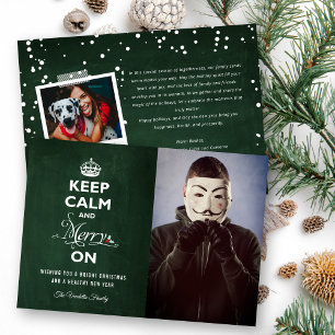 Tarjeta Festiva Mantengan La Calma Y La Cereza En Los Navidades De