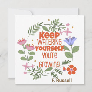 Tarjeta Festiva Manténgase aguantando su propia cita motivacional