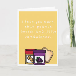 Tarjeta Festiva Mantequilla de cacahuete y bocadillo chistosos de