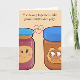 Tarjeta Festiva Mantequilla de maní y jalea enamorados - Divertido