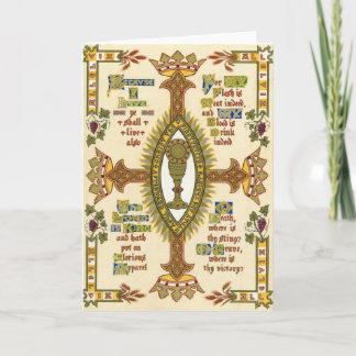 Tarjeta Festiva Manuscrito iluminado para Pascua