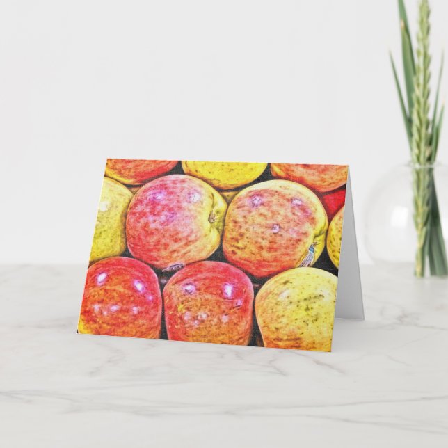 Tarjeta Festiva Manzanas, Día de Acción de Gracias (Anverso)