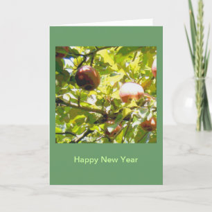 Tarjeta Festiva Manzanas en luz del sol y sombra