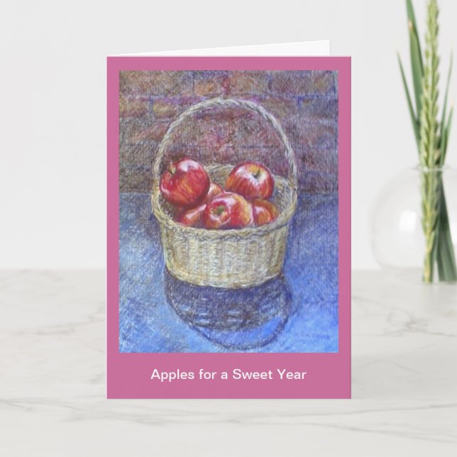 Tarjeta Festiva Manzanas por un año dulce (Anverso)