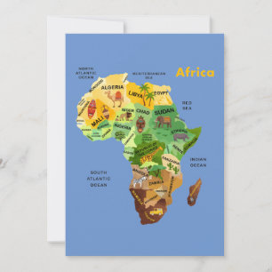 Tarjeta Festiva Mapa de África