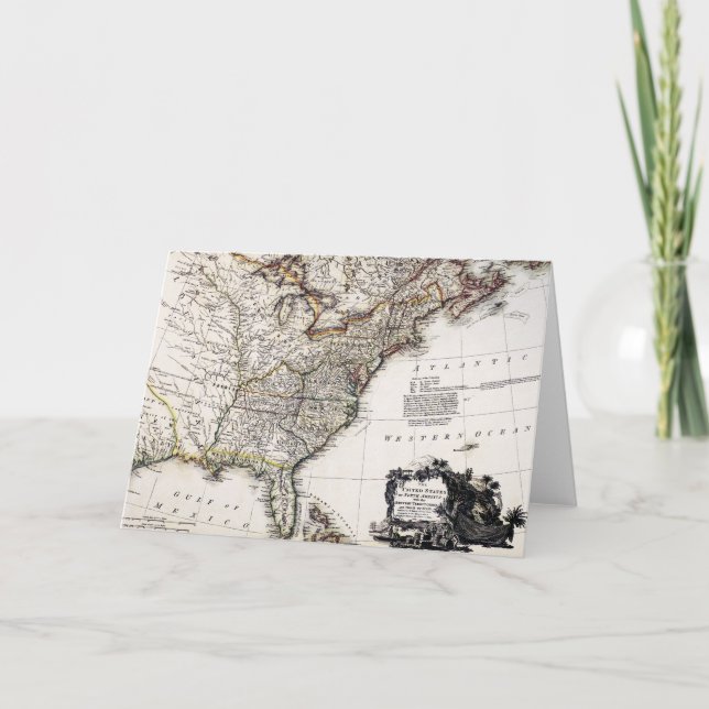 TARJETA FESTIVA MAPA DE AMÉRICA, 1809 (Anverso)