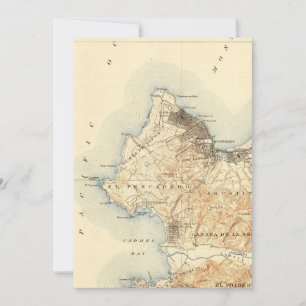 Tarjeta Festiva Mapa de cosechas de Monterey Carmel-by-the-Sea Cal