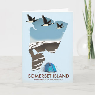 Tarjeta Festiva Mapa de estilo vintage de Somerset Island, Canadá