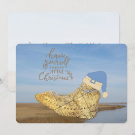 Tarjeta Festiva Mapa de la isla Hilton Head Navidades de Merry Low