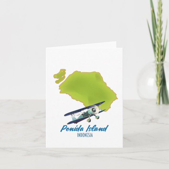 Tarjeta Festiva mapa de la isla Penida (Anverso)