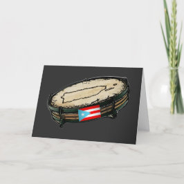 Tarjeta Festiva Mapa de Pandera Boricua, bandera de Puerto Rico