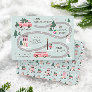 Tarjeta Festiva Mapa de ruta de los Navidades Van Life de fin de a