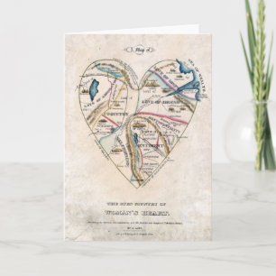 Tarjeta Festiva Mapa de un corazón de mujeres