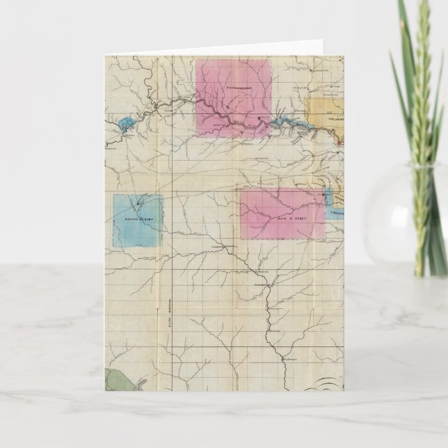 Tarjeta Festiva Mapa del este de Kansas (Anverso)