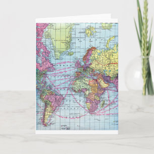 Tarjeta Festiva Mapa del mundo de la cosecha