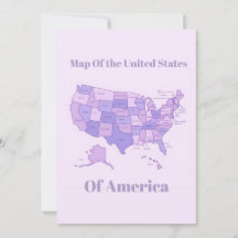 Mapa Minimalista de Estados Unidos Arte Rosa Púrpu