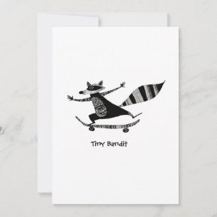 Tarjeta Festiva Mapache en monopatín – Animal caprichoso Mapache