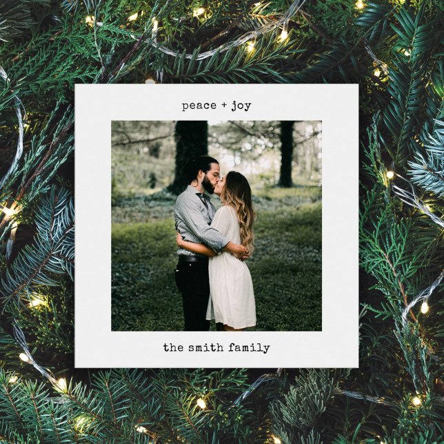 Tarjeta Festiva Máquina de escribir simple moderna Fotos navideñas (Subido por el creador)