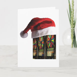 Tarjeta Festiva Máquina tragaperras Vegas para Navidades