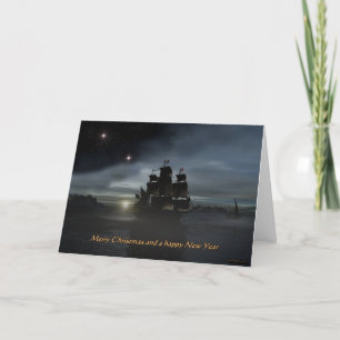 Tarjeta Festiva mar-x-noche silenciosa