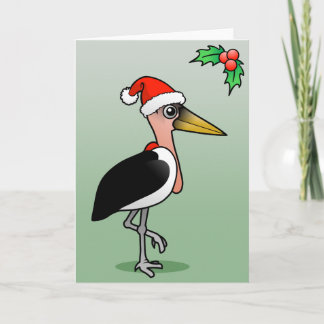 Tarjeta Festiva Marabou Stork Santa