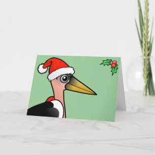 Tarjeta Festiva Marabou Stork Santa