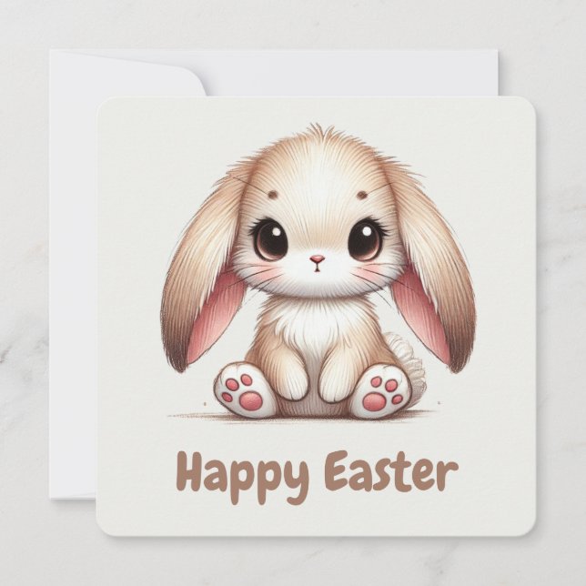 Tarjeta Festiva Maravilla de Orejas de Conejo (Anverso)