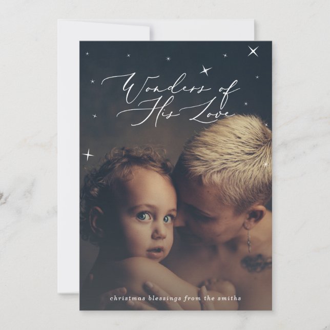 Tarjeta Festiva maravillas de su amor (Anverso)