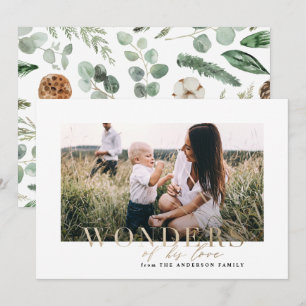 Tarjeta Festiva maravillas de sus Navidades de fotos de amor tarje