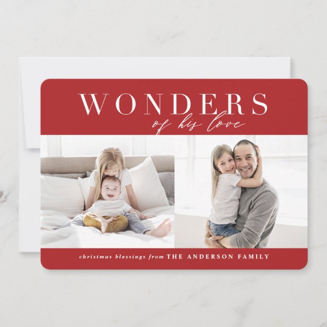 Tarjeta Festiva Maravillas de sus Navidades religiosos multifotogr (Anverso)