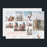 Tarjeta Festiva Maravillas modernas de fotos de color rojo 9 de su<br><div class="desc">9 Maravillas de fotos de religión moderna de su tarjeta de feriado de amor. Esta tarjeta de moda incluye un collage de fotos de 9 fotos familiares en la parte delantera con texto y fondo personalizado.</div>